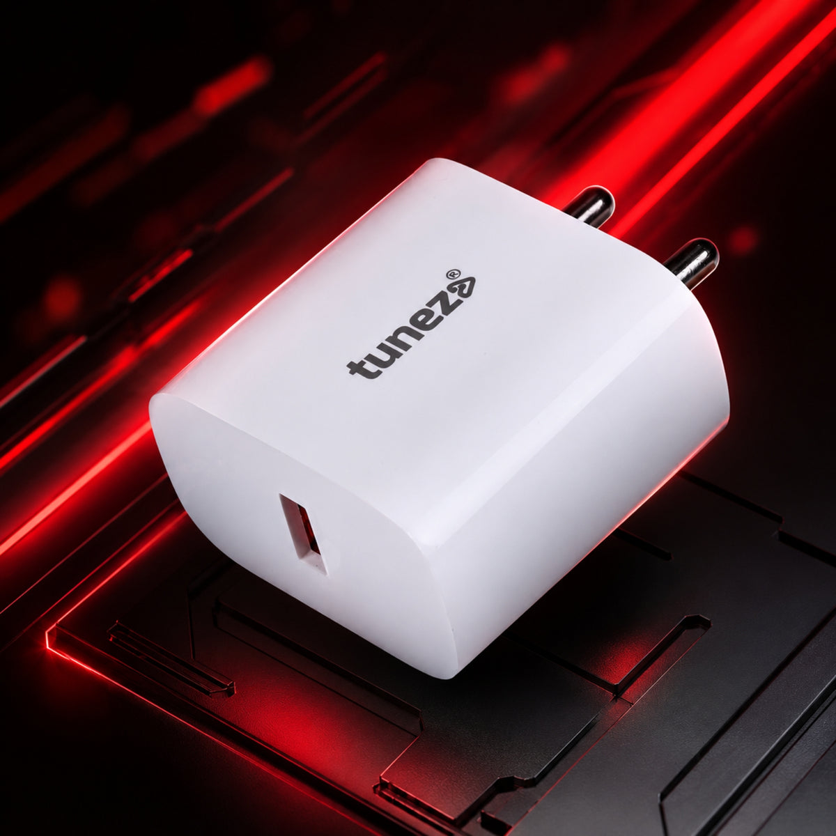 Tunez W132 20W QC Fast Mobile Charger Adapter with Type C Cable