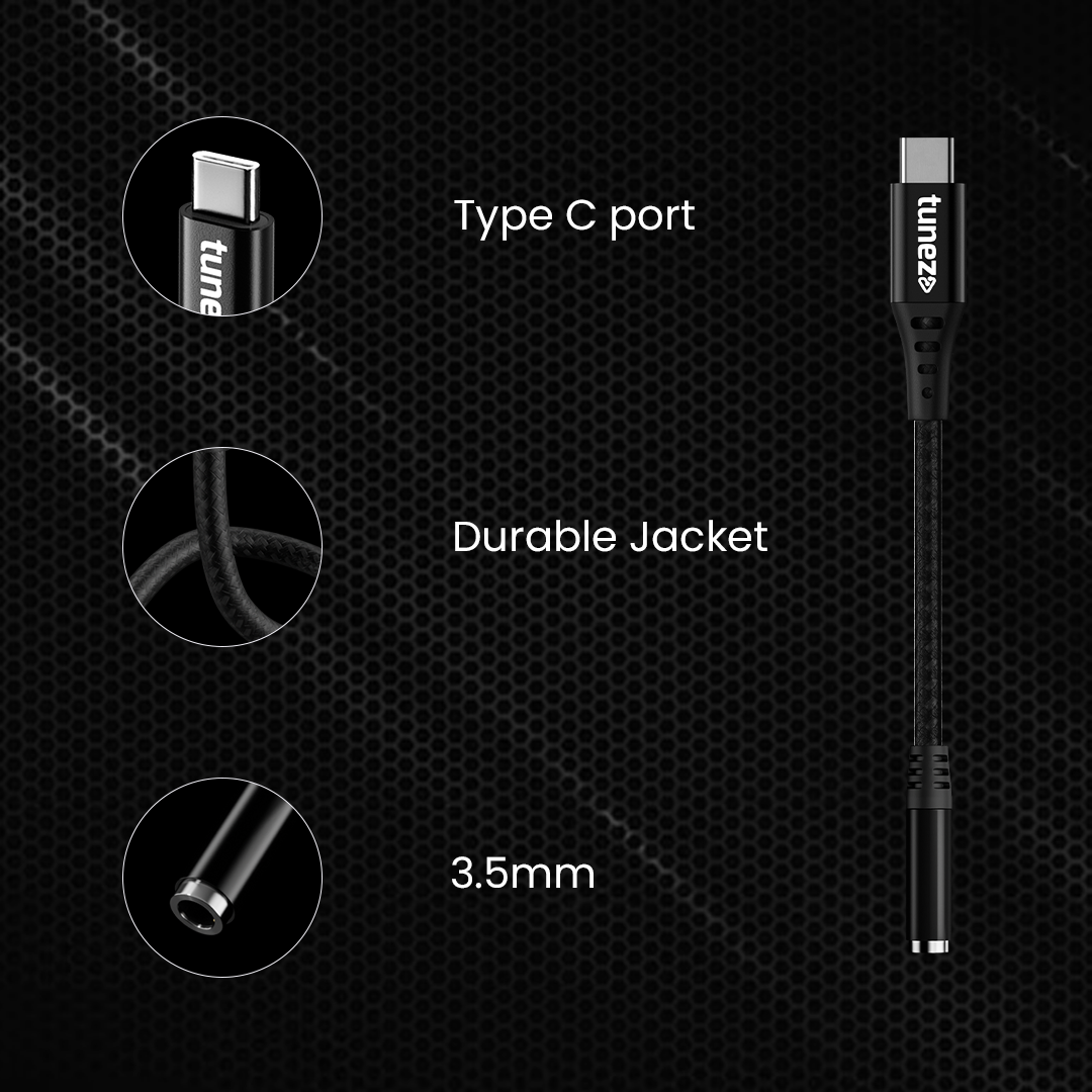 Tunez CB-80 Type C to Aux Connector with DAC