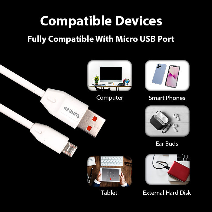 Tunez Nexus Series DC1101 USB-A to Micro USB 2.4 A Charging Data Cable