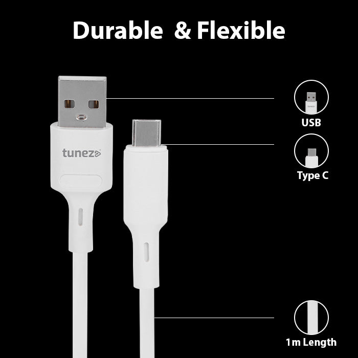 Tunez Nexus Series DC2107 USB-A to Type-C 20 W Fast Charging Data Cable
