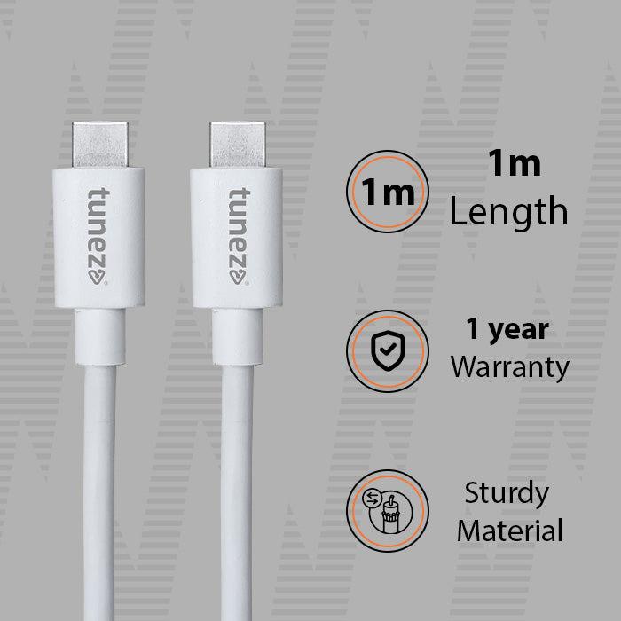 Tunez Nexus Series DC4107 Type-C to C 20 W Fast Charging Data Cable