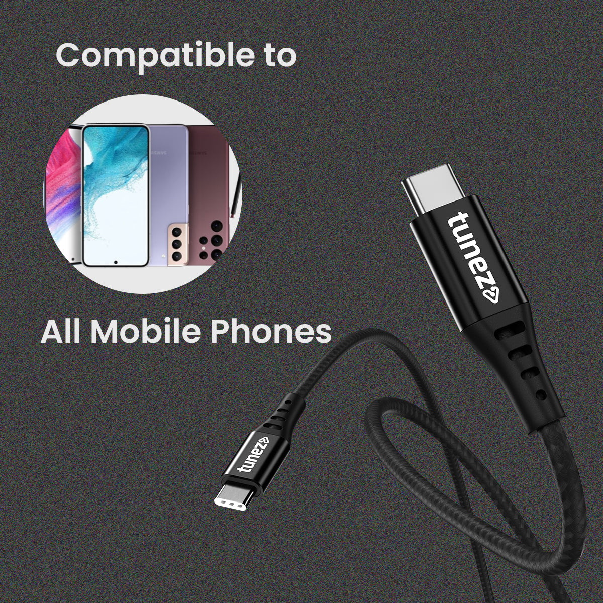 Tunez CB-20 Fast Charging Type C to C Data Cable