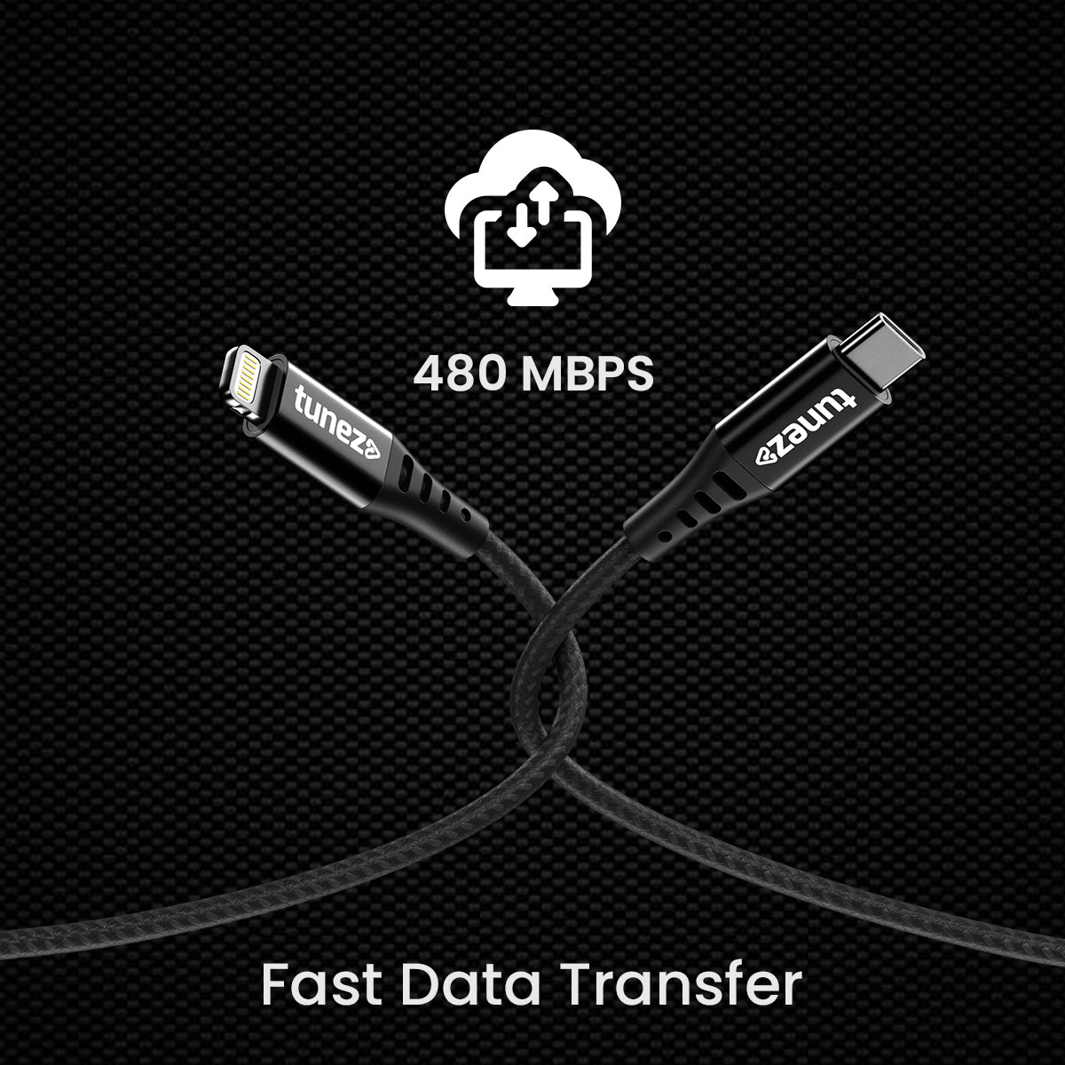 Tunez CB-50 Fast Charging Type C to L Data Cable