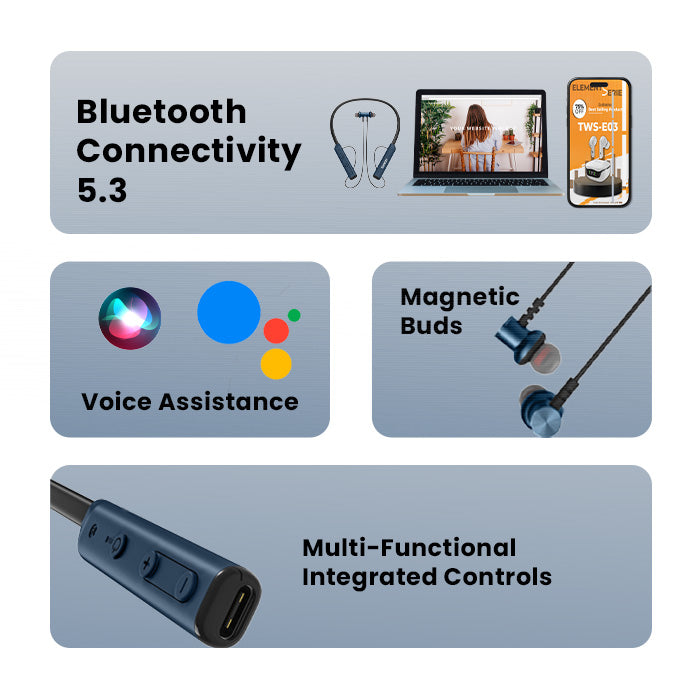 magnetic buds wireless neckband