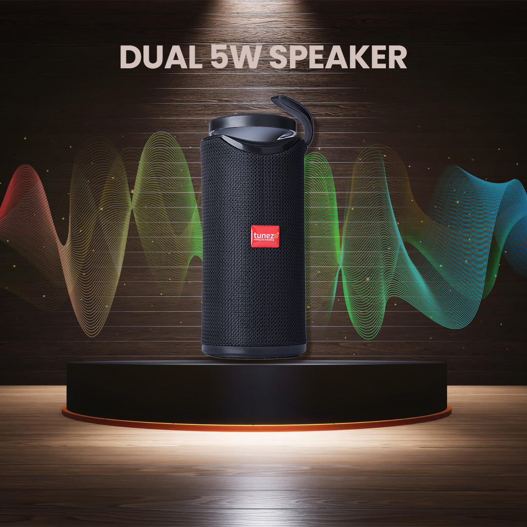 Tunez Buzz BS2022 Bluetooth Speakers | SD Card Option, Dual 5W Speaker, FM Radio, USB Support