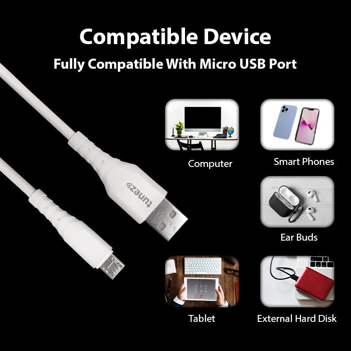 Tunez Nexus Series DC1103 USB-A to Micro USB 3.1 A Charging Data Cable