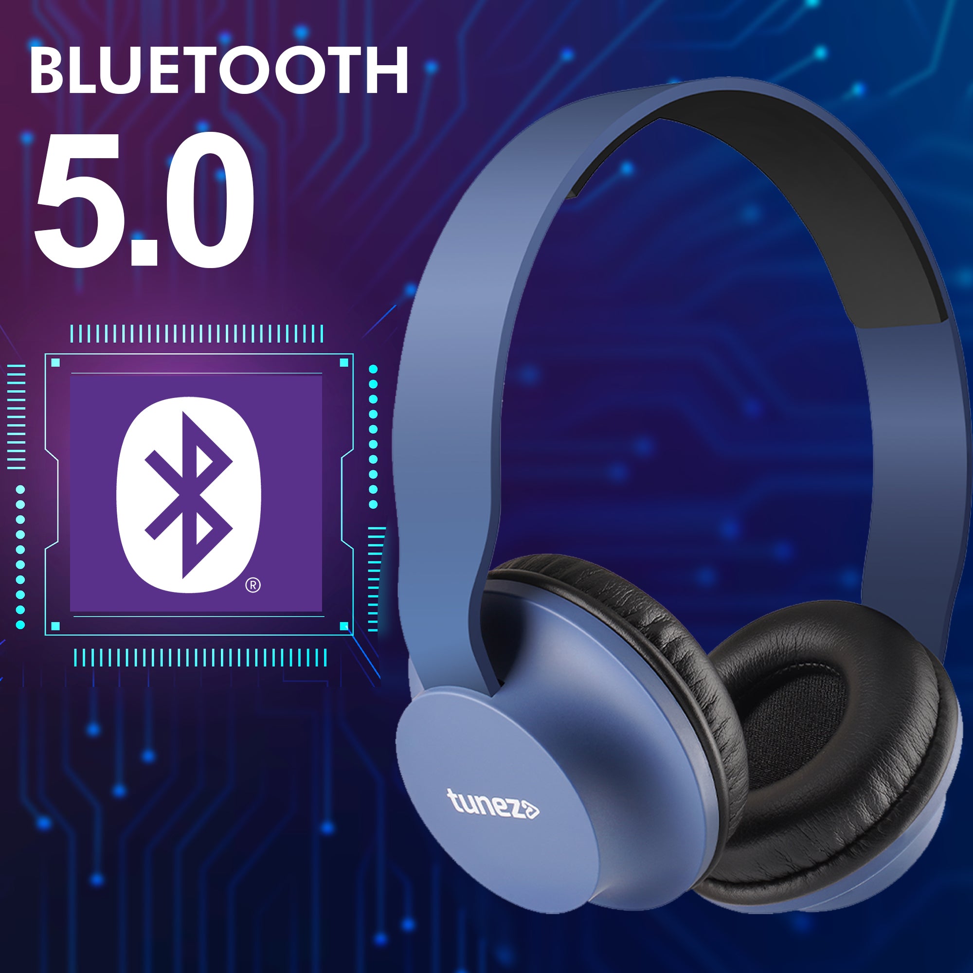 Tunez Beats B60 Wireless On - Ear Bluetooth Headphone - tunez