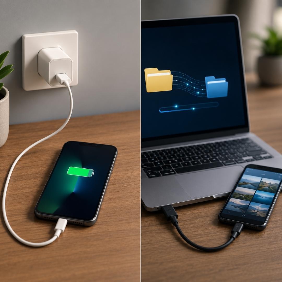 difference between usb charging and data cable