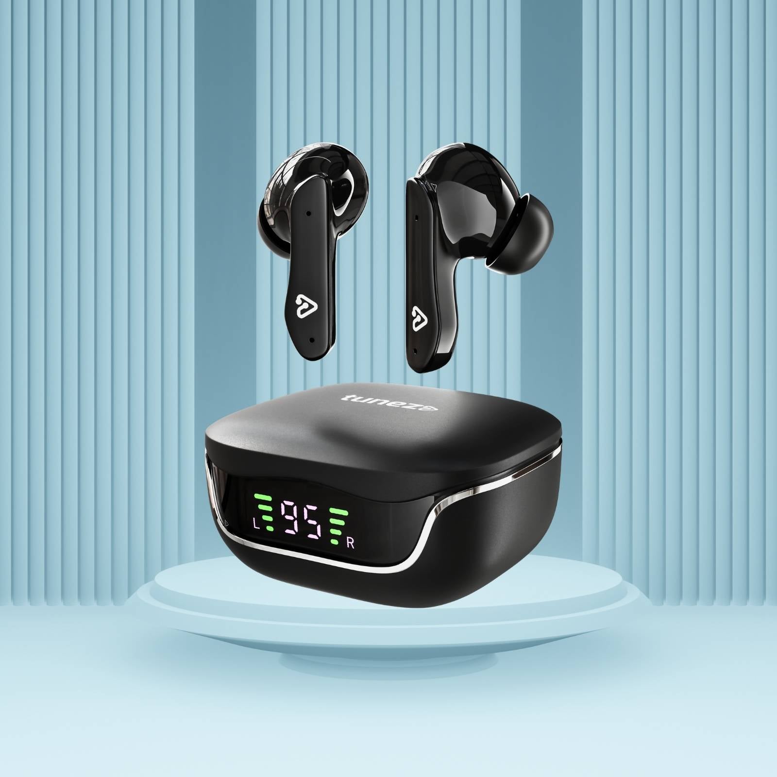 Tunez Elements E03 Wireless Earbuds | 17M Range, 12mm Sound