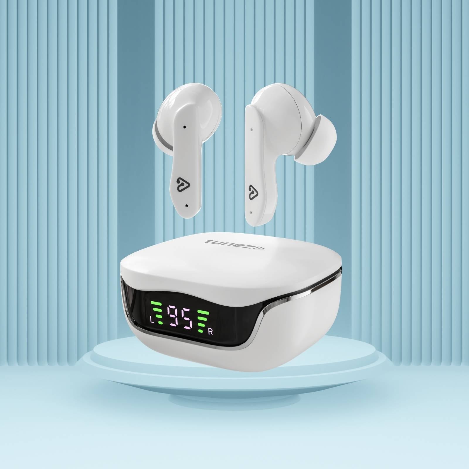 Tunez Elements E03 Wireless Earbuds | 17M Range, 12mm Sound