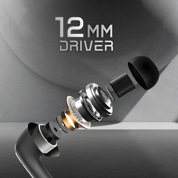 Tunez Elements E03 Wireless Earbuds | 17M Range, 12mm Sound