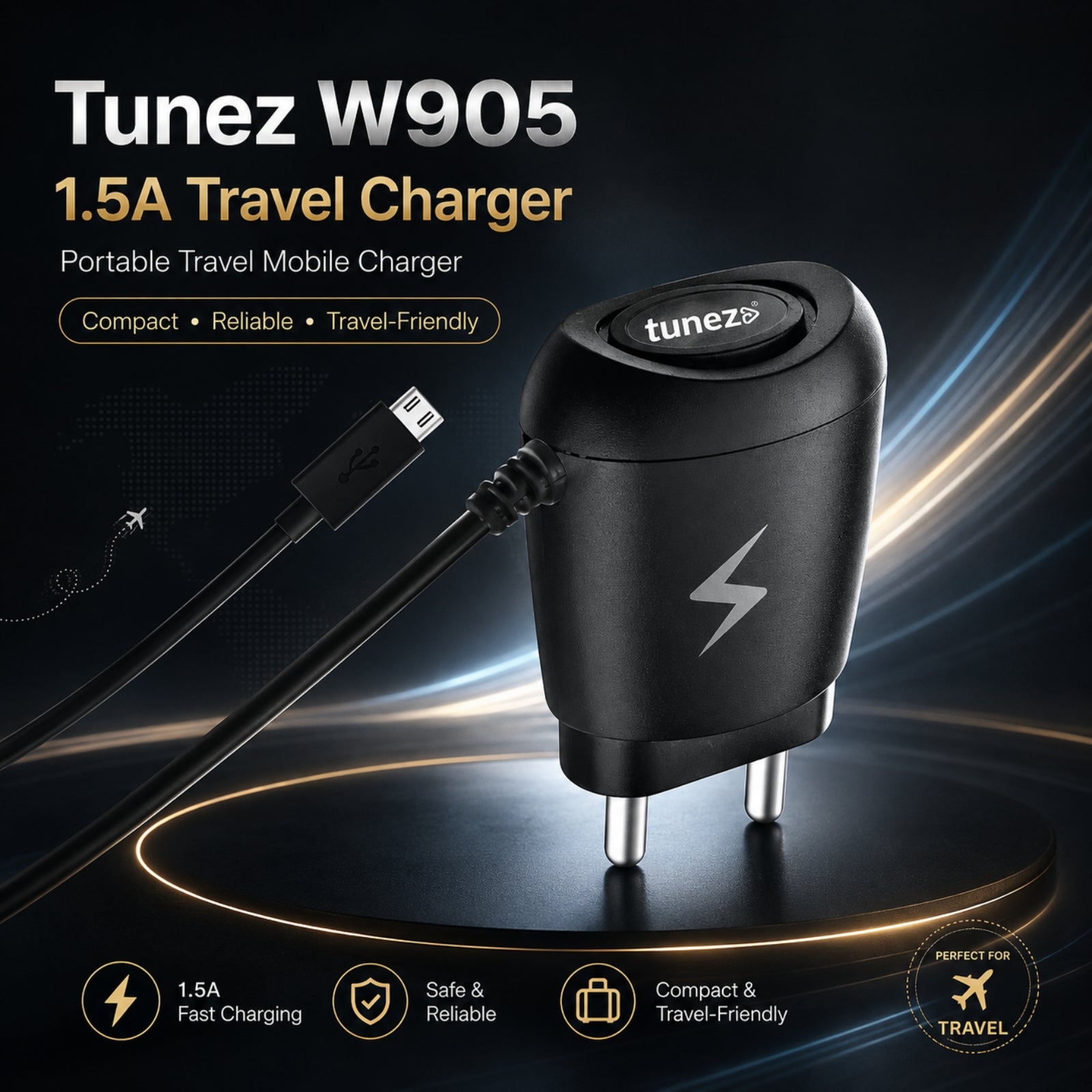 Tunez W905 – 1.5A Travel Charger | Portable Travel Mobile Charger
