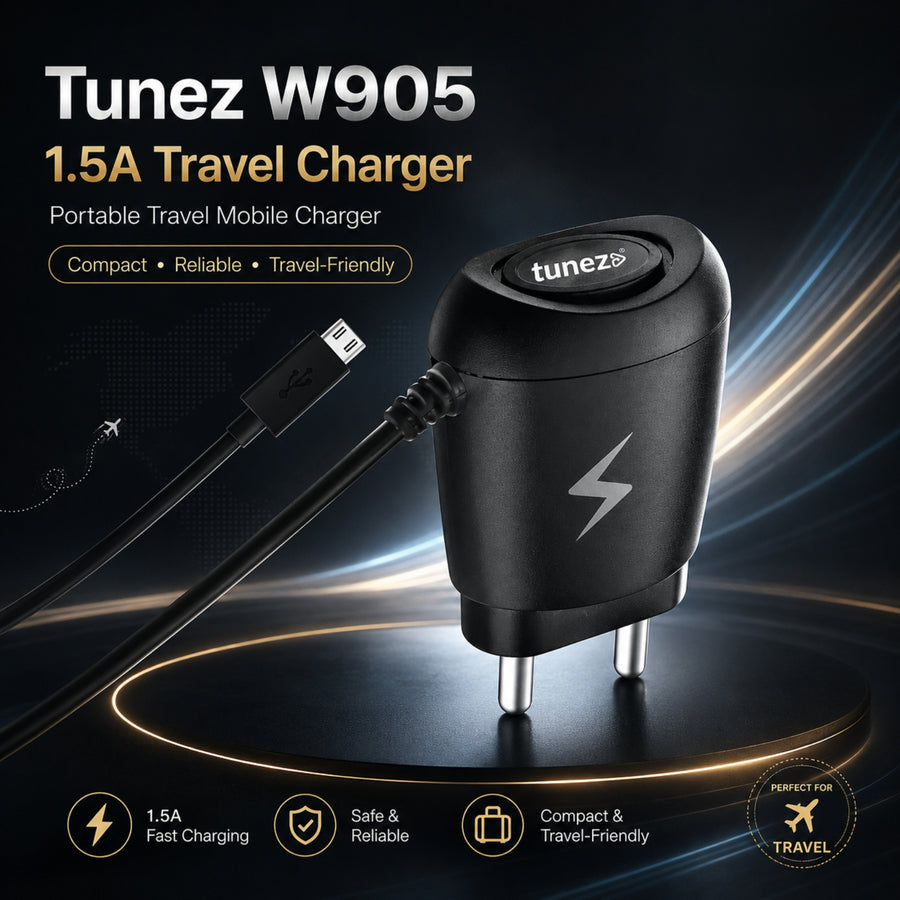 Tunez W905 – 1.5A Travel Charger | Portable Travel Mobile Charger