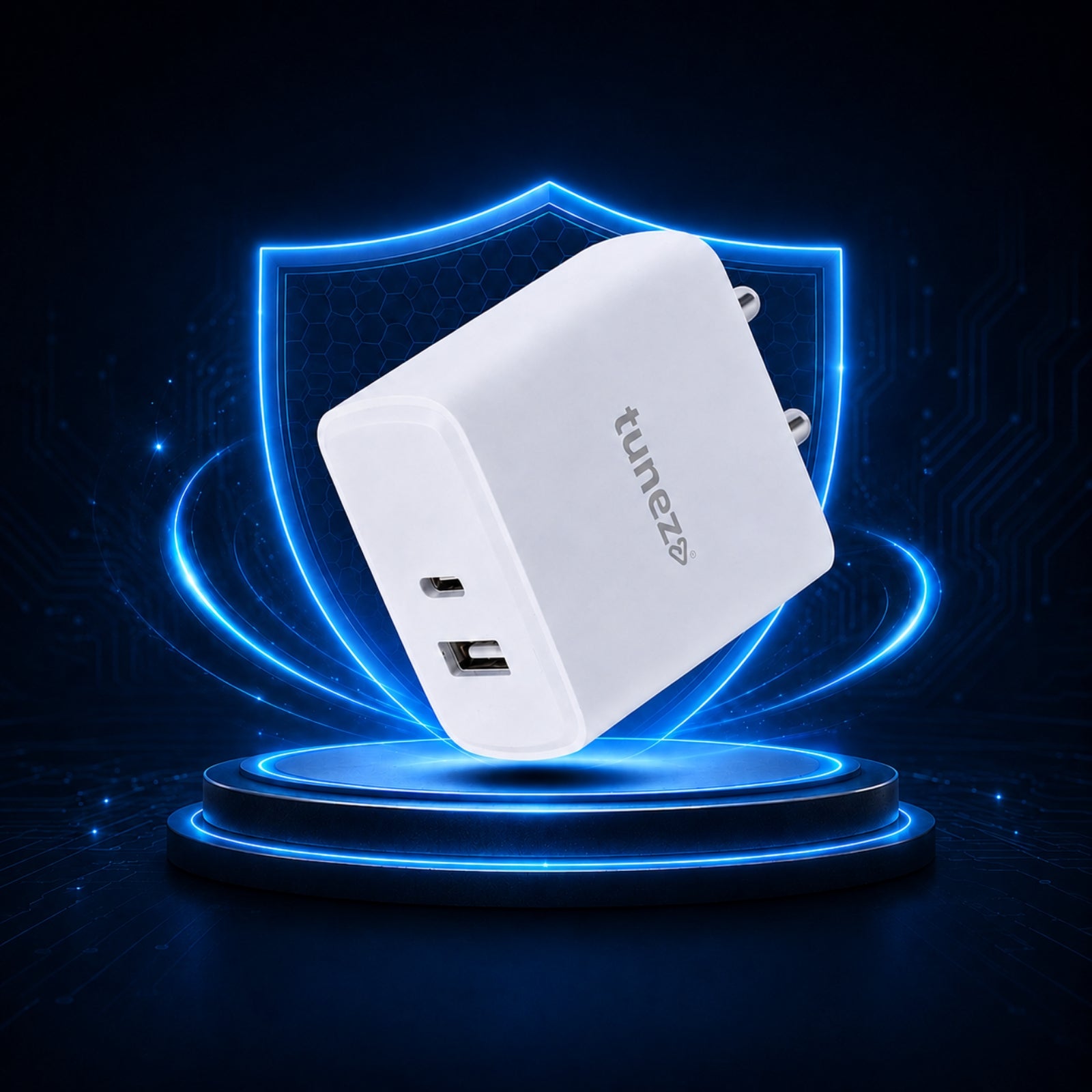 Tunez W542 30W QC Mobile Charger Adapter with Type A – Type C Cable