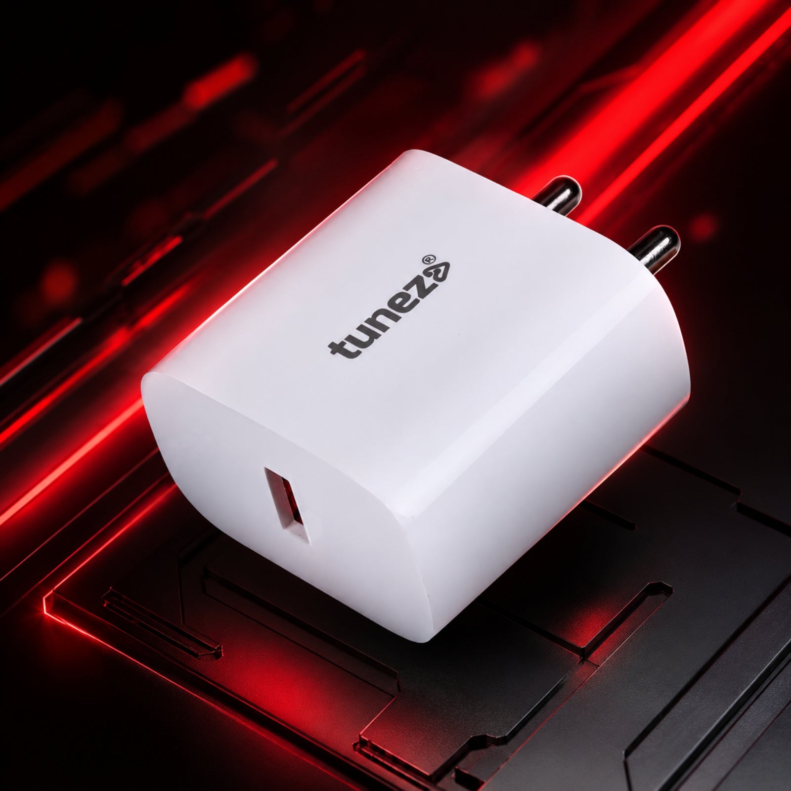 Tunez W132 20W QC Fast Mobile Charger Adapter with Type C Cable