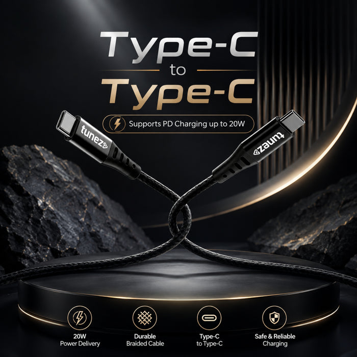 Tunez Nexus CB-20 Fast Charging USB Type C to Type C Data Cable