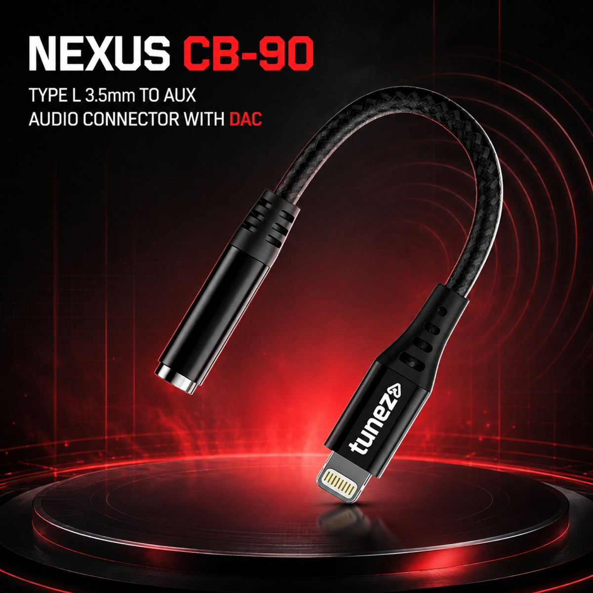 Tunez Nexus CB-90 Type L 3.5mm to Aux Audio Connector with DAC