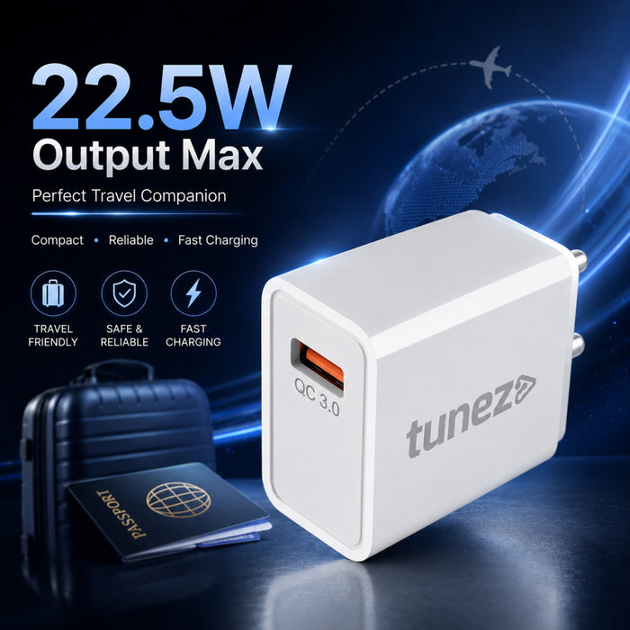 Tunez C30 22.5W QC 3.0 Fast Mobile Charger Adapter