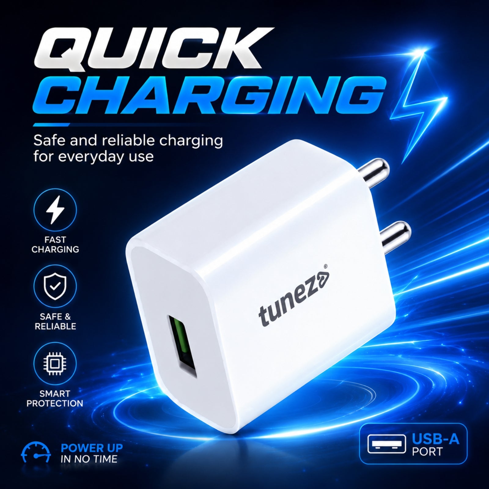 Tunez W112 12W Fast Charger Adaptor with Type C Cable
