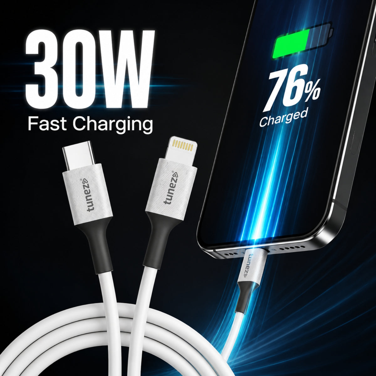 Tunez Nexus DC5923 30W PD Type-C to Lightning Cable