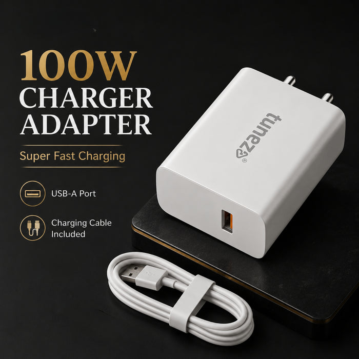 Tunez W192 100W SuperVOOC Fast Charger with USB-A to Type-C Data Cable