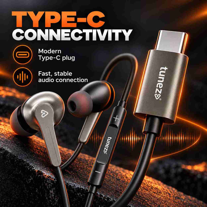 Tunez Dhwani H313 Type C Wired Earphones With Mic