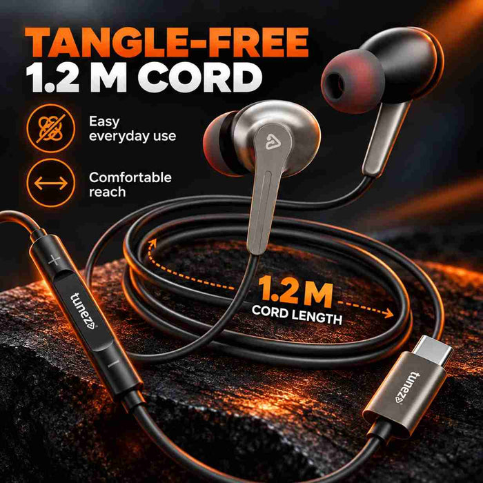 Tunez Dhwani H313 Type C Wired Earphones With Mic