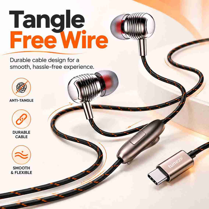 Tunez Dhwani H315 Type C Wired Earphones for Calls