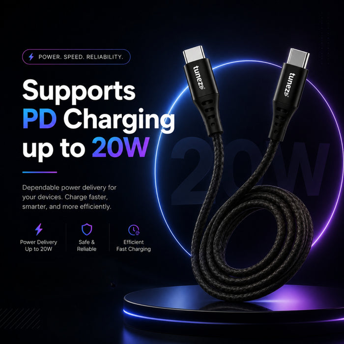 Tunez Nexus CB-30 Fast Charging USB Type C to Type C Data Cable