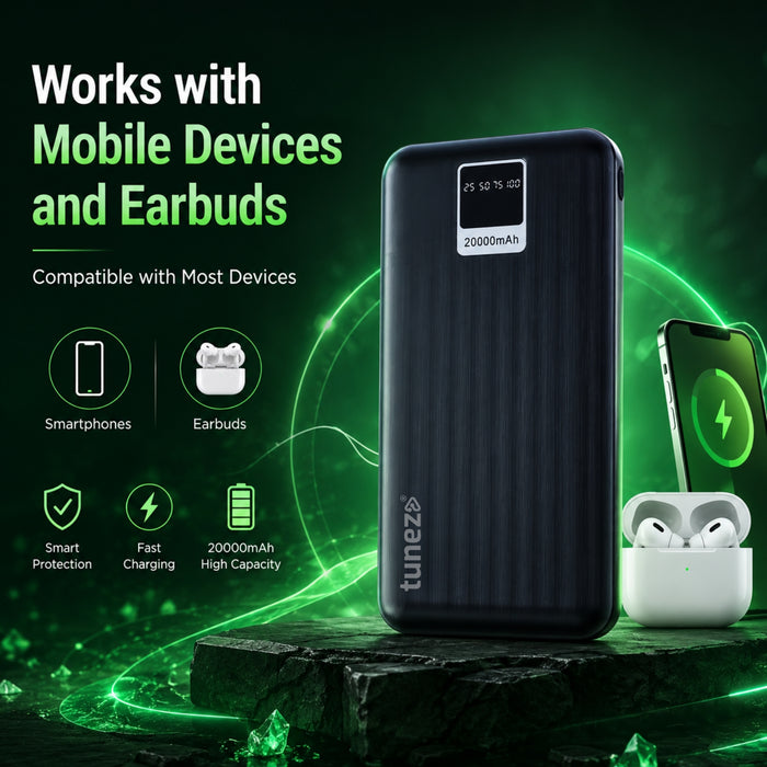 Tunez PB2231 20000mAh Power Bank | 12W Output, Digital Indicator