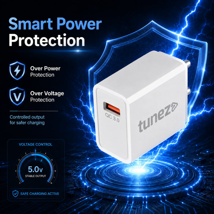 Tunez C30 22.5W QC 3.0 Fast Mobile Charger Adapter