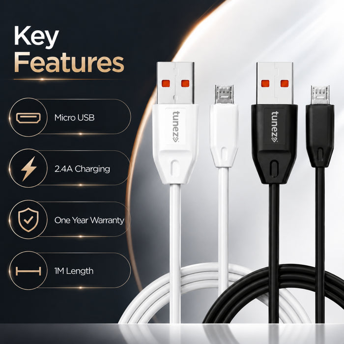 Tunez Nexus DC1101 USB-A to Micro USB 2.4A Data Cable