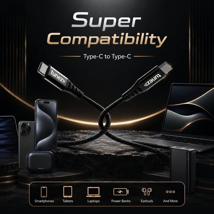 Tunez Nexus CB-20 Fast Charging USB Type C to Type C Data Cable