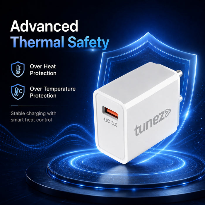Tunez C30 22.5W QC 3.0 Fast Mobile Charger Adapter