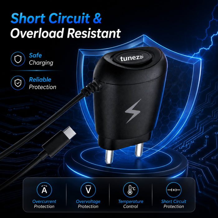 Tunez W906 – 1.5A Travel Charger | Type C Fast Charger