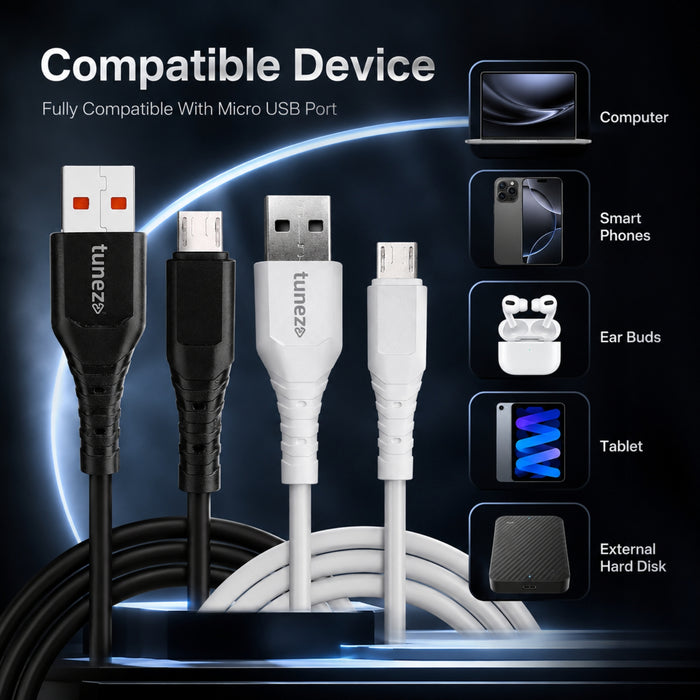 Tunez Nexus DC1103 USB-A to Micro USB 3.1A Charging Data Cable