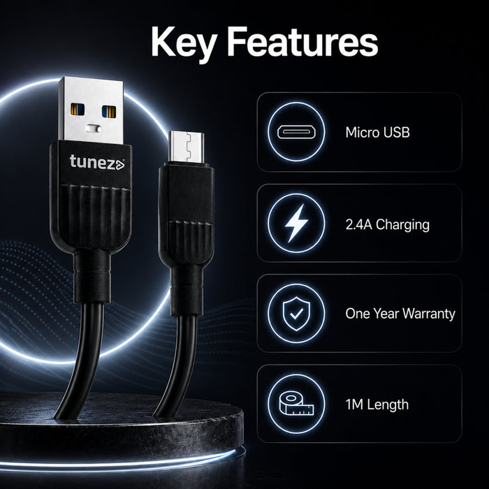 Tunez Nexus DC1403 USB-A to Micro USB 3.1A Data Cable