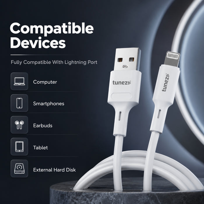 Tunez Nexus DC3106 18W Lightning Charge and Sync Data Cable