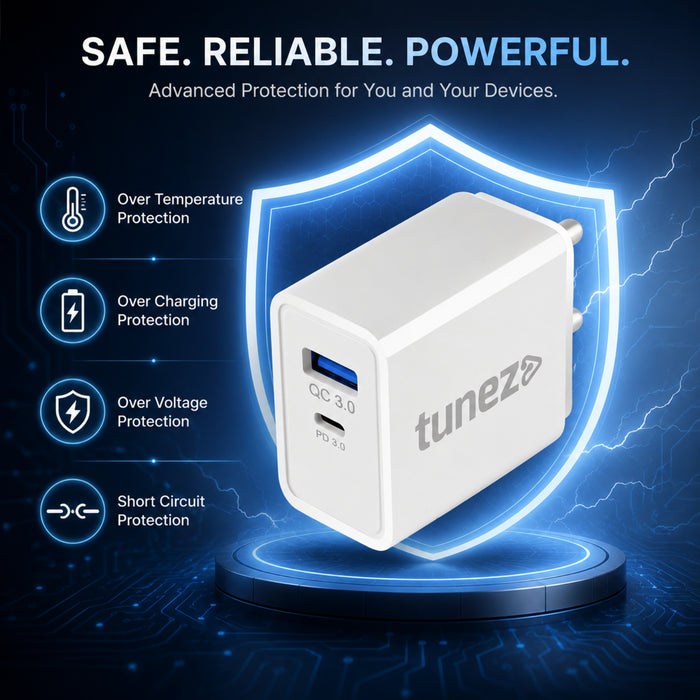 Tunez C40 22.5w QC+PD Fast Mobile Charger Adaptor