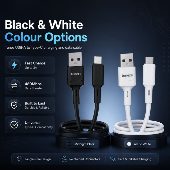 Tunez Nexus DC2107 USB-A to Type-C 20W Fast Charging Data Cable