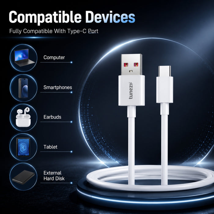 Tunez Nexus DC2117 USB-A to Type-C 65W Fast Charging Data Cable