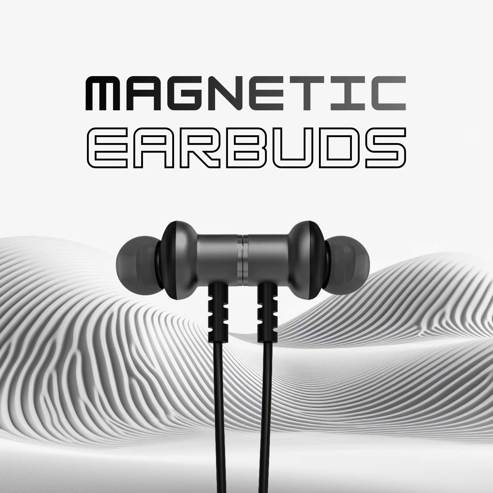 Neckband with magnetic earbuds features