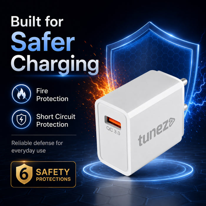Tunez C30 22.5W QC 3.0 Fast Mobile Charger Adapter