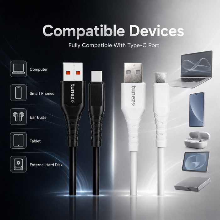 Tunez Nexus DC2103 USB-A to Type-C 3.1 A Data Cable