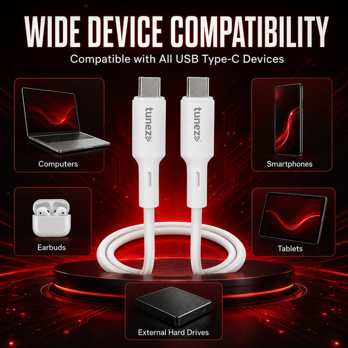 Tunez Nexus DC4117 USB Type-C to Type-C Data Cable | 65W Fast Charging