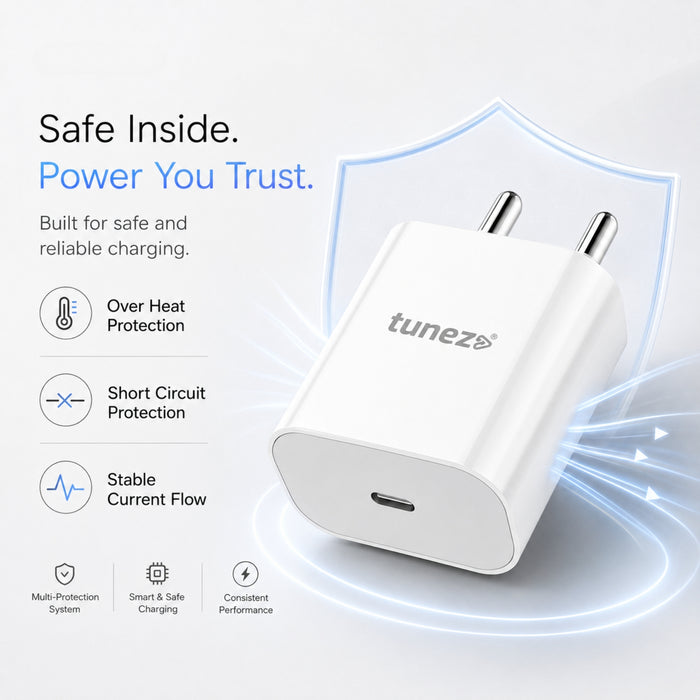 Tunez W362 iPhone Fast Charger with Type-C Cable