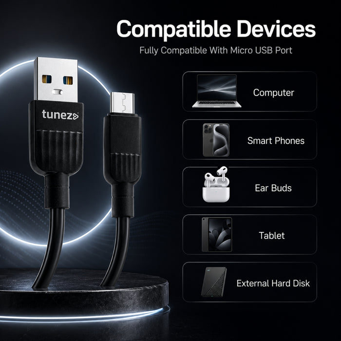 Tunez Nexus DC1403 USB-A to Micro USB 3.1A Data Cable