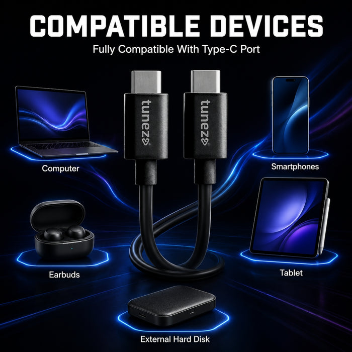 Tunez Nexus DC4107 20W Fast Charging Type-C to Type-C Data Cable