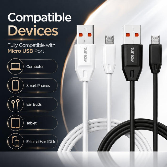 Tunez Nexus DC1101 USB-A to Micro USB 2.4A Data Cable