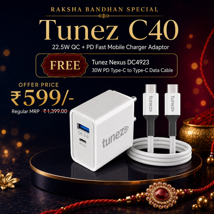 Raksha Bandhan - Tunez C40 Charger + FREE DC4923 Cable